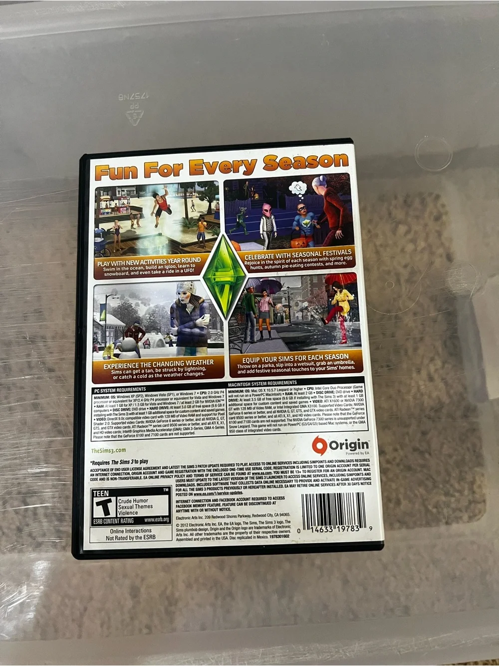 The Sims 3 Seasons Expansion Pack - EA - White/Green Cover